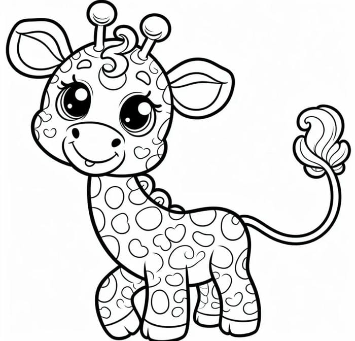 mẫu hươu cao cổ đường viền rõ ràng