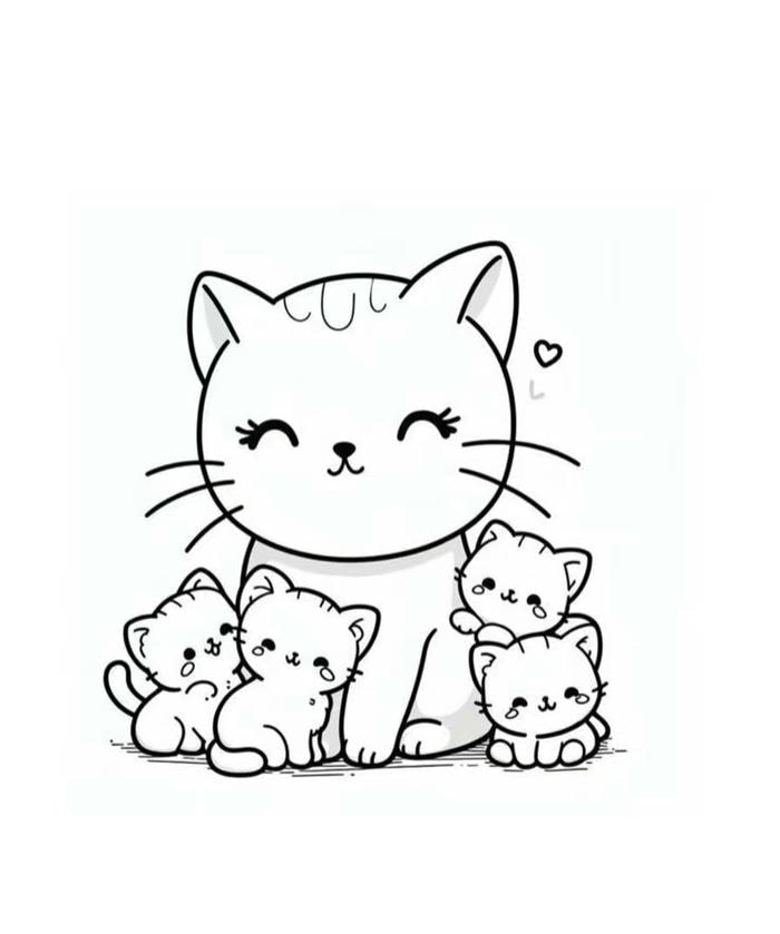 mẫu mèo dễ tô cho trẻ em