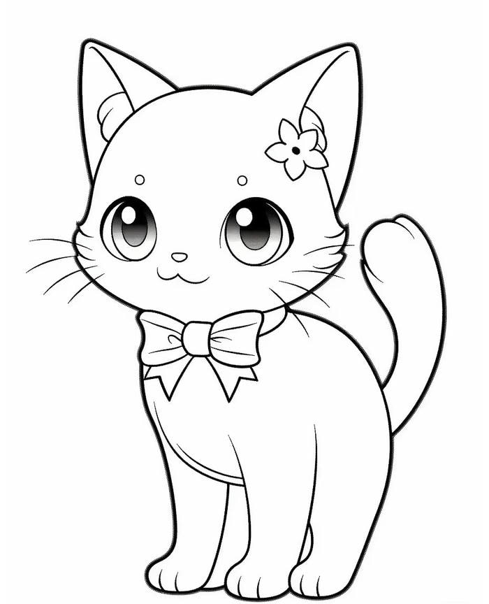 mẫu mèo đường viền rõ ràng