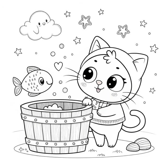 mẫu mèo nét nhẹ dễ tô