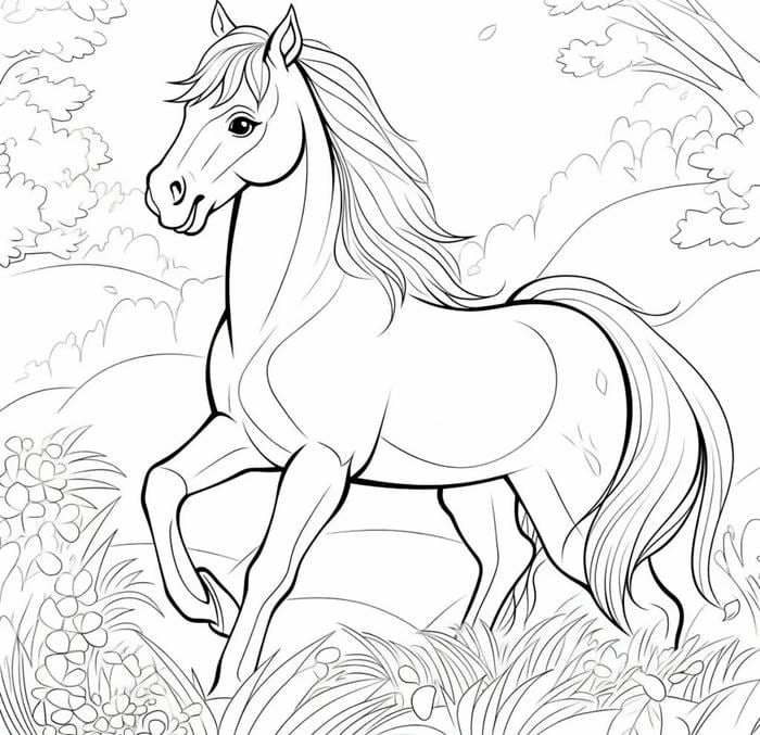 mẫu ngựa đường viền rõ ràng