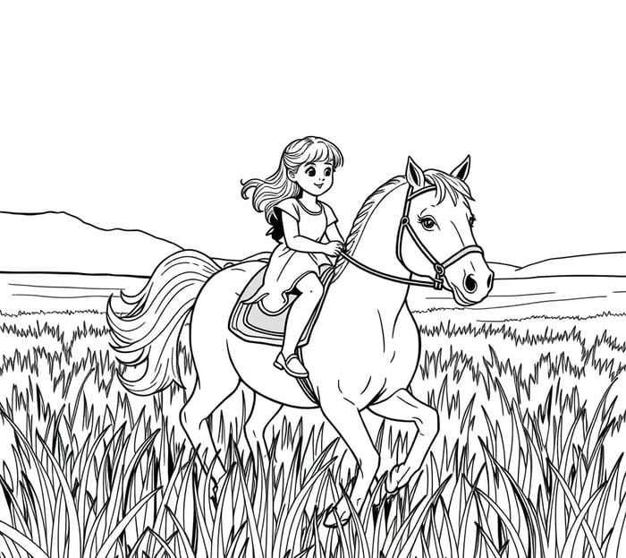 mẫu ngựa hoạt hình để tô màu