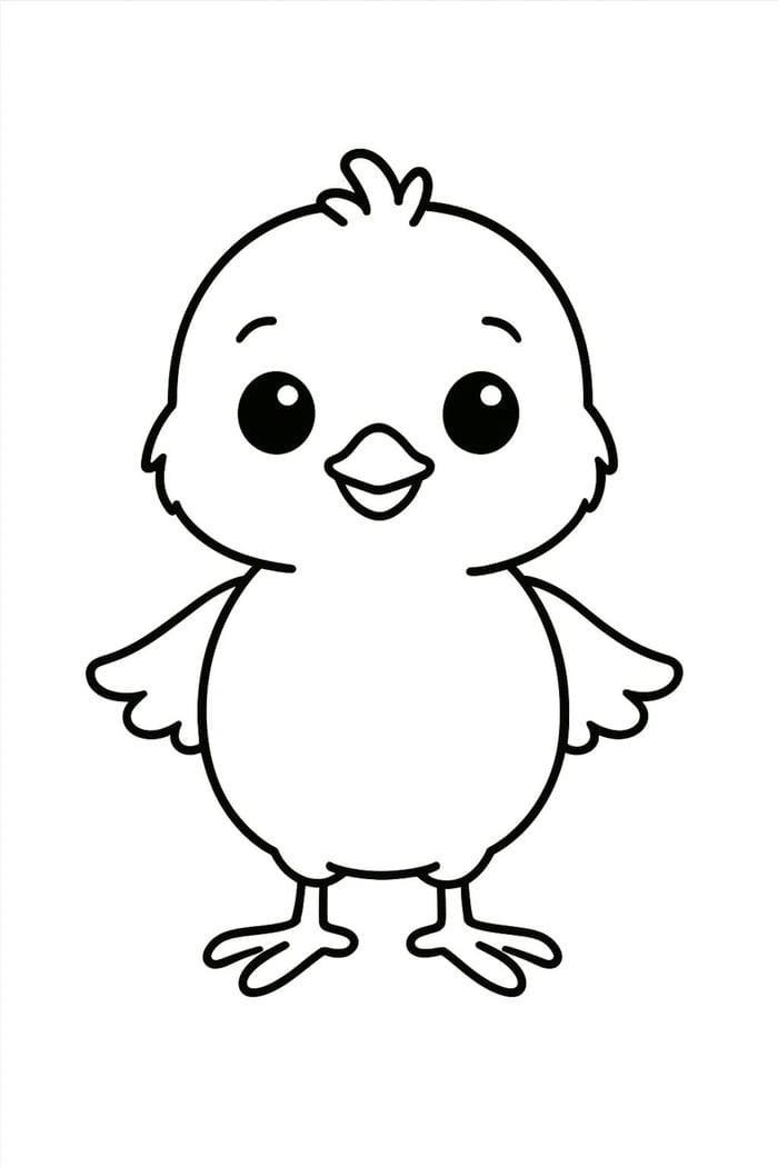 mẫu phác họa gà con để tô màu