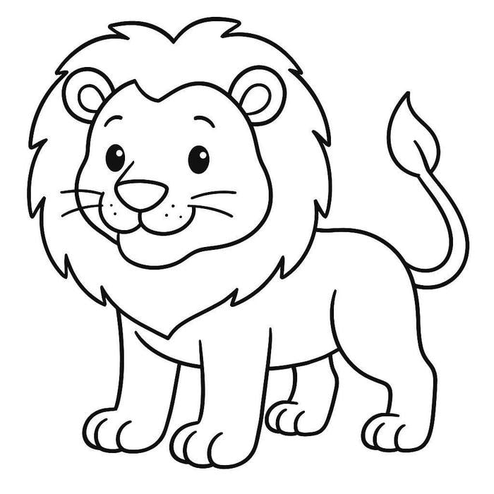 mẫu phác họa sư tử để tô màu