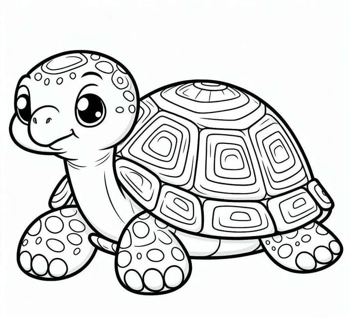 mẫu rùa cartoon cho bé tô
