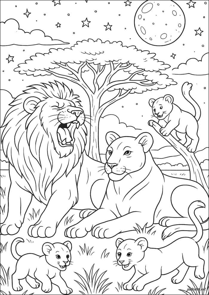 mẫu sư tử đường viền rõ ràng