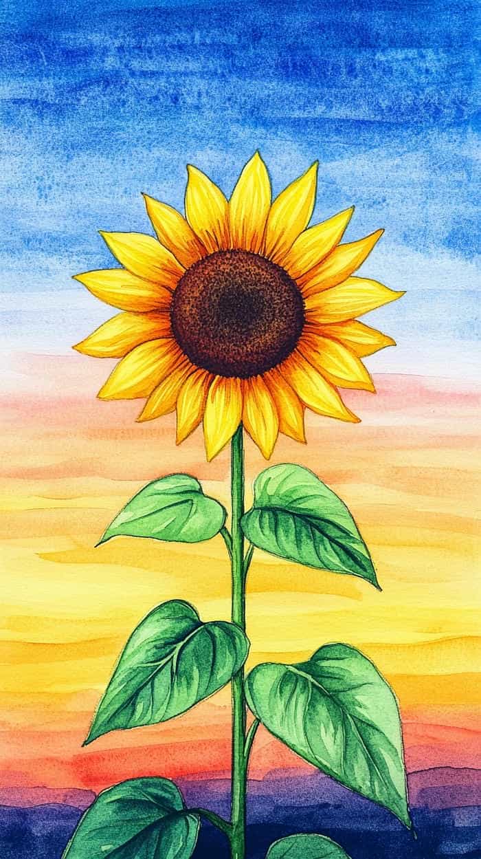 ngắm bức tranh vẽ hoa hướng dương đẹp nhất