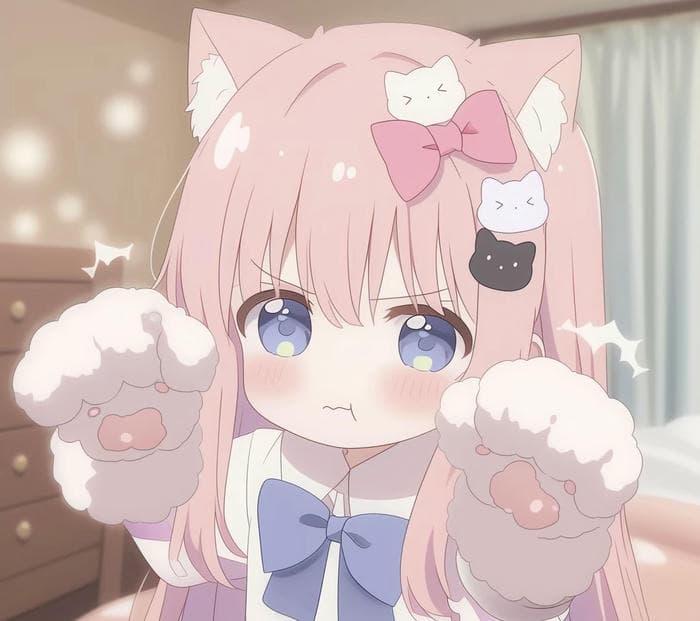 những hình chibi nữ cute tone hồng