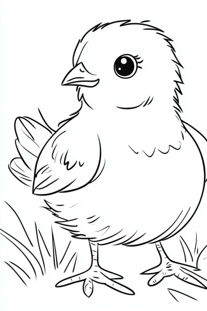 tô màu gà con cho bé tập tô