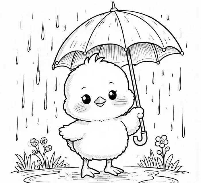 tô màu gà con đáng yêu nhiều màu