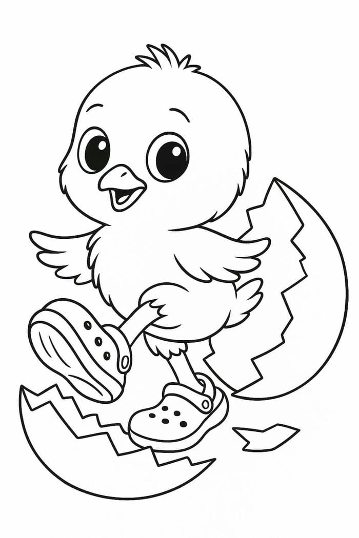 tô màu gà con dễ thương nhiều màu