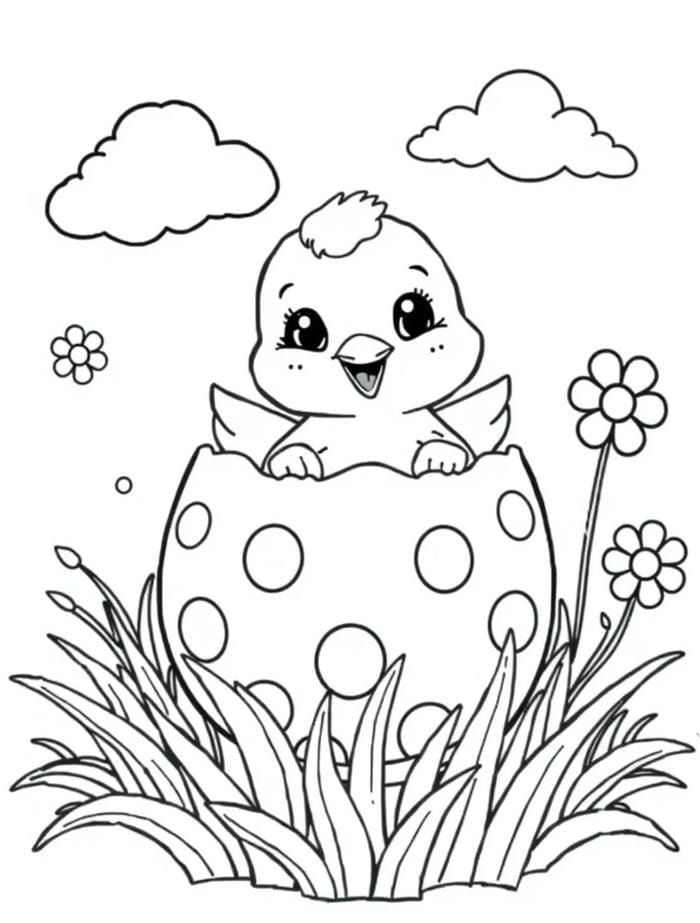 tô màu gà con đẹp mắt ngộ nghĩnh