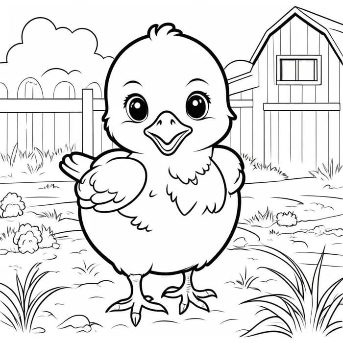 tô màu gà con hình ảnh dễ thương