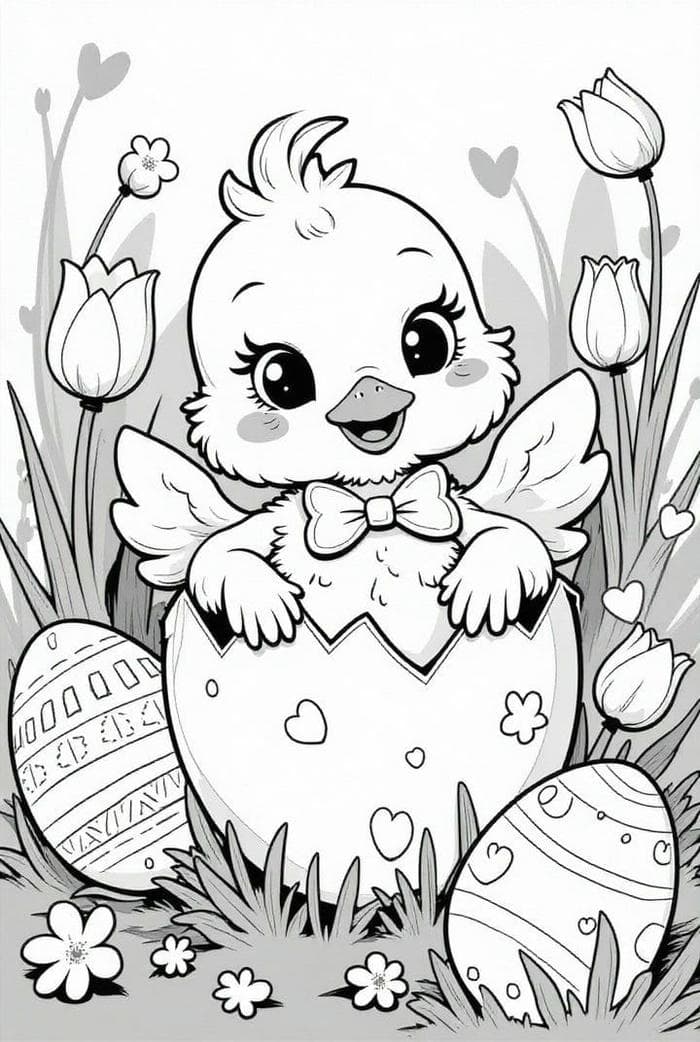 tô màu gà con nhiều màu sắc