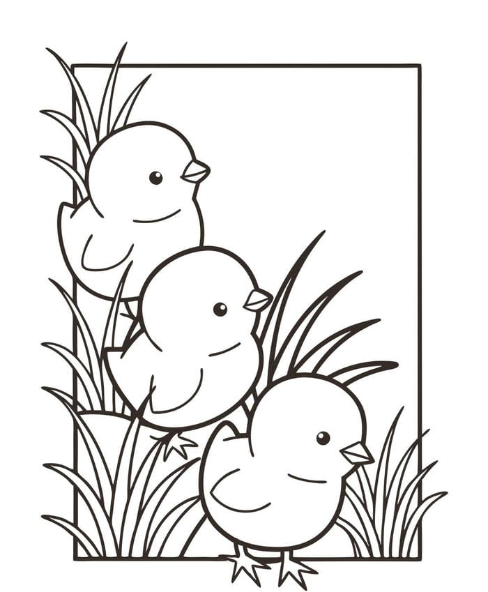 tô màu gà con sinh động thú vị