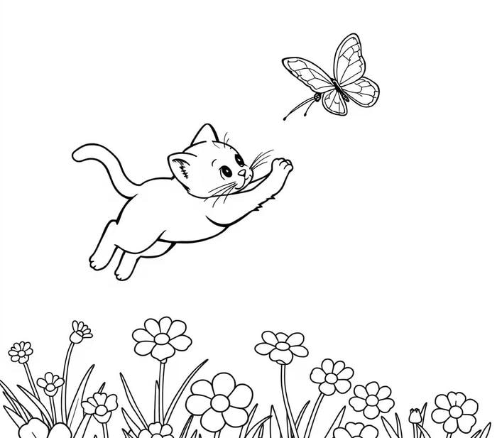 tranh mèo hỗ trợ bé rèn kỹ năng tô