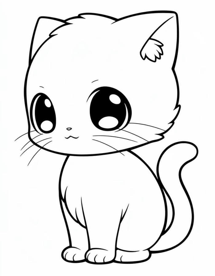tranh mèo phác thảo cho bé