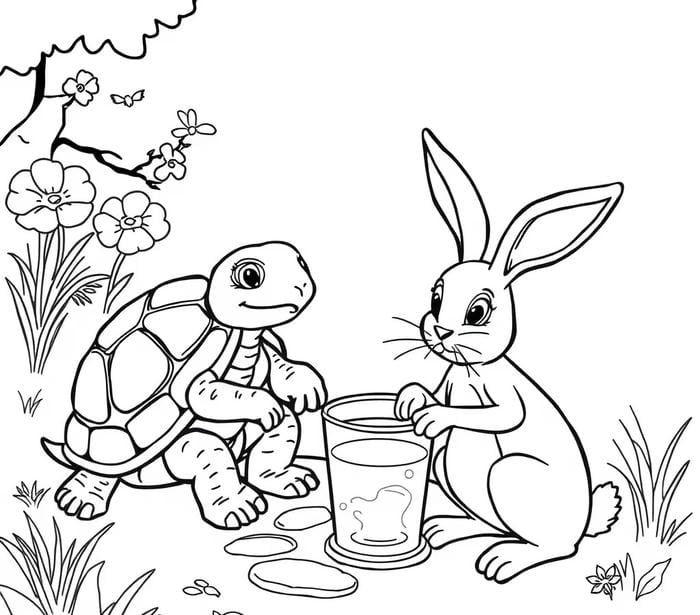 tranh rùa phác thảo cho bé tô