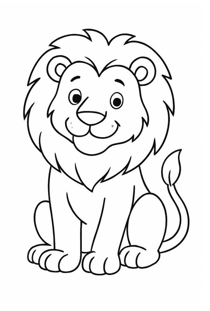 tranh sư tử cho bé học tô