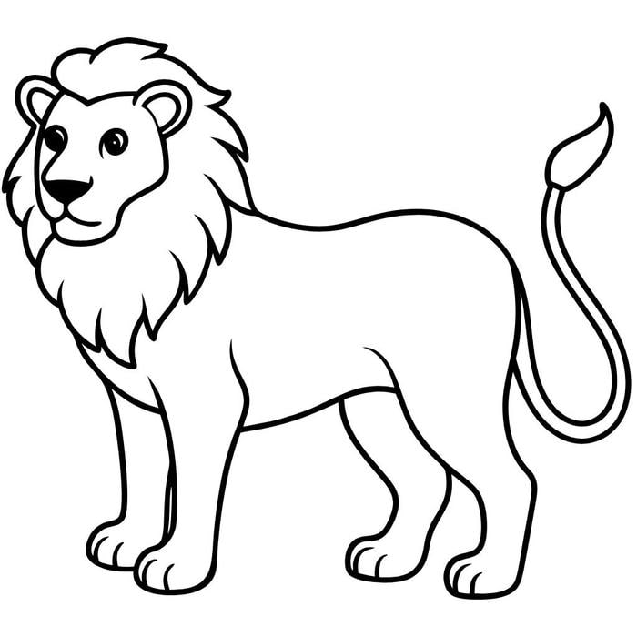tranh sư tử trắng đen thiếu nhi