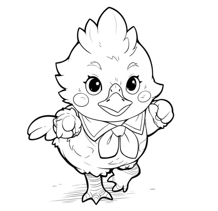 tranh tô màu con gà con cho trẻ em