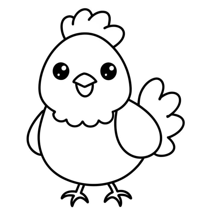 tranh tô màu con gà con đẹp mắt