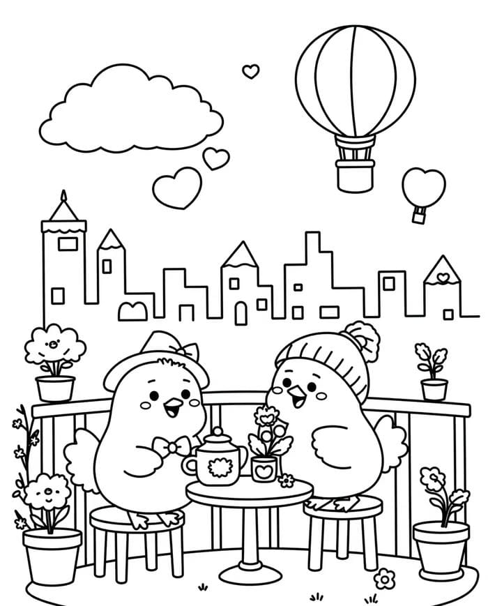 tranh tô màu con gà con sáng tạo