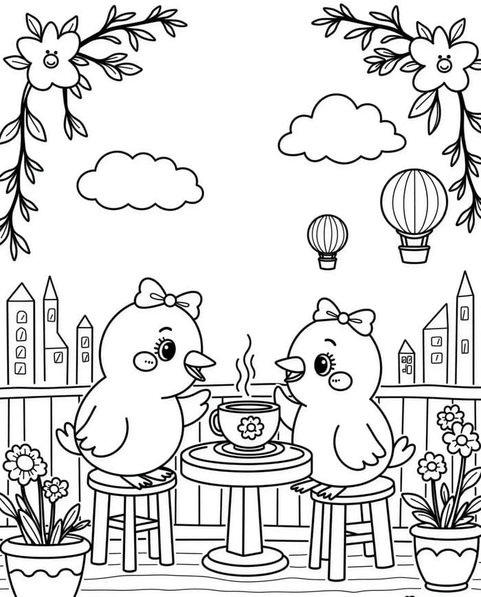 tranh tô màu đàn gà con cho trẻ em