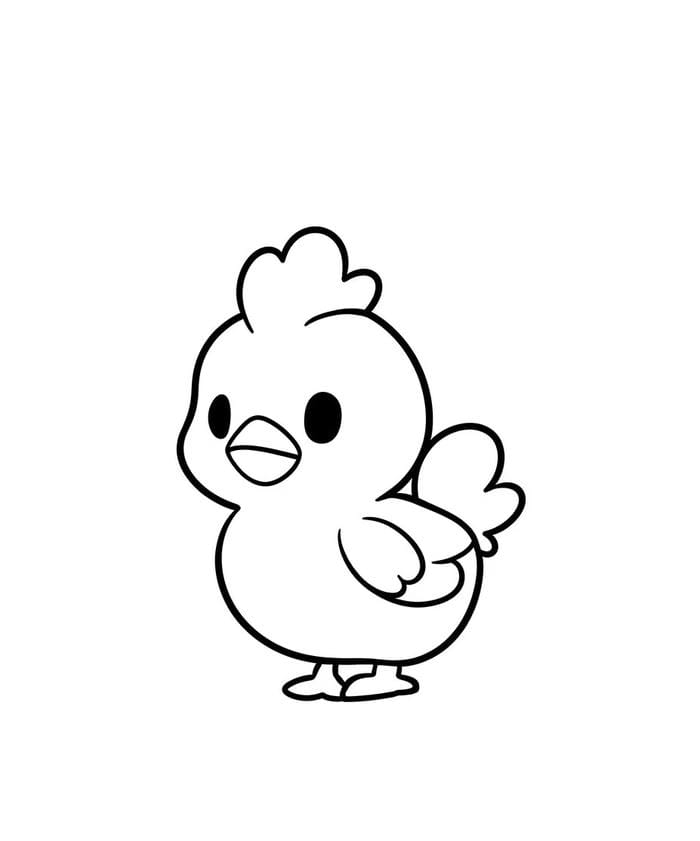 tranh tô màu đàn gà con hoạt hình