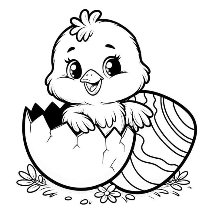 tranh tô màu đàn gà con ngộ nghĩnh