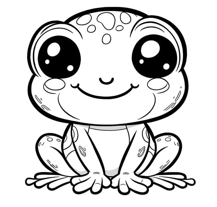 tranh tô màu ếch đơn giản