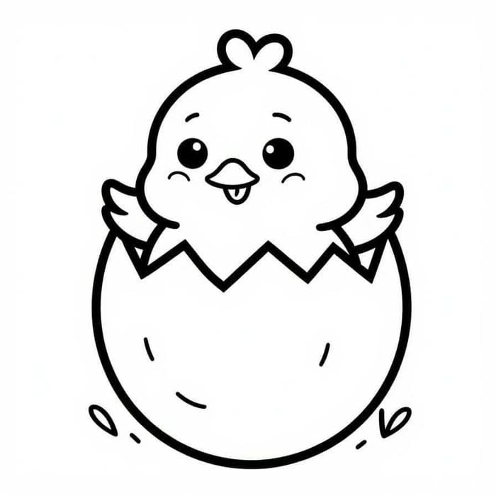 tranh tô màu gà con cho bé học tập