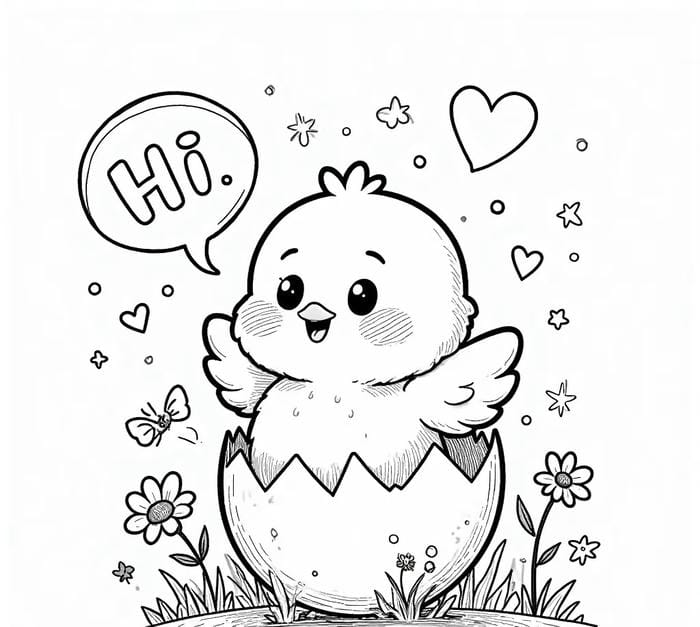 tranh tô màu gà con sáng tạo cho bé