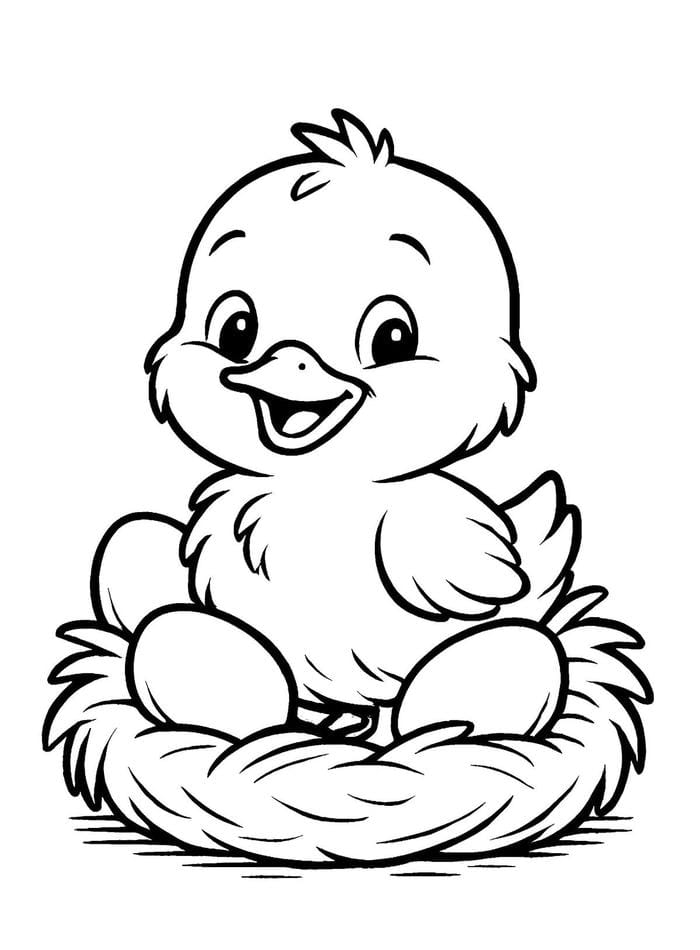 tranh tô màu gà con vui nhộn