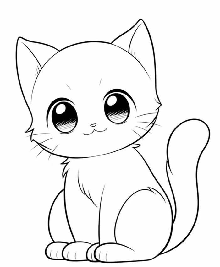 tranh tô màu mèo đơn giản