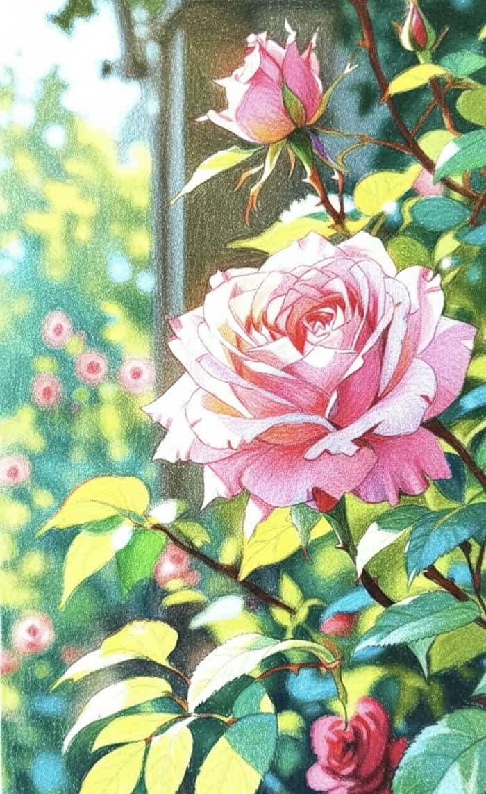 tranh vẽ hoa hồng tươi tắn rất nổi bật