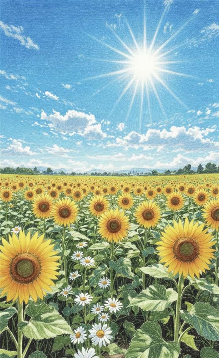 tranh vẽ hoa hướng dương đẹp sáng tạo