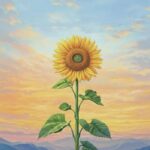 tranh vẽ hoa hướng dương đơn giản tươi sáng