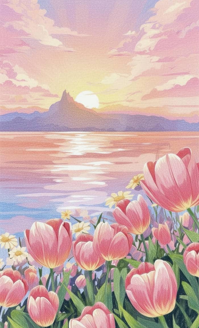 Gợi ý 100+ ý tưởng tranh vẽ hoa tulip đẹp và phong cách