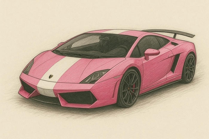 tranh vẽ ô tô thể thao mạnh mẽ đầy cuốn hút