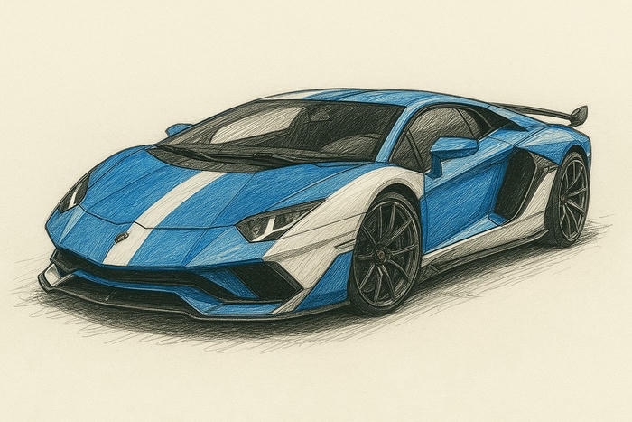 tranh vẽ ô tô xanh hiện đại