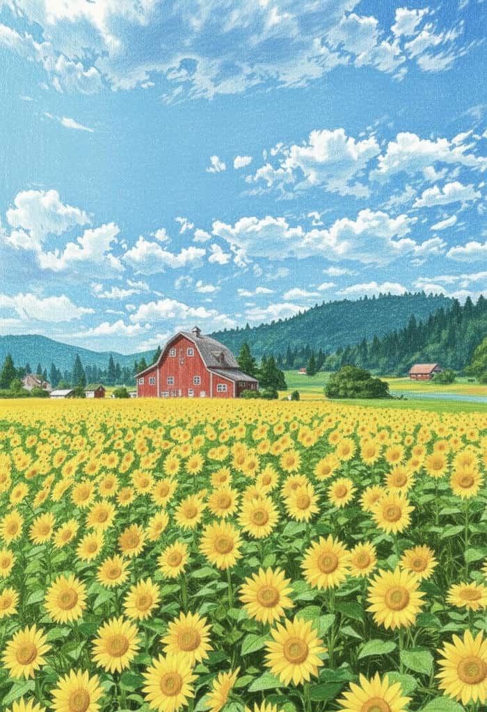 vẽ tranh hoa hướng dương đẹp nghệ thuật