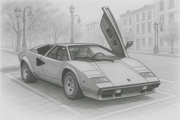 vẽ tranh ô tô bằng chì