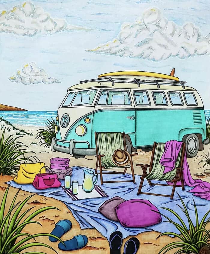 vẽ tranh ô tô du lịch