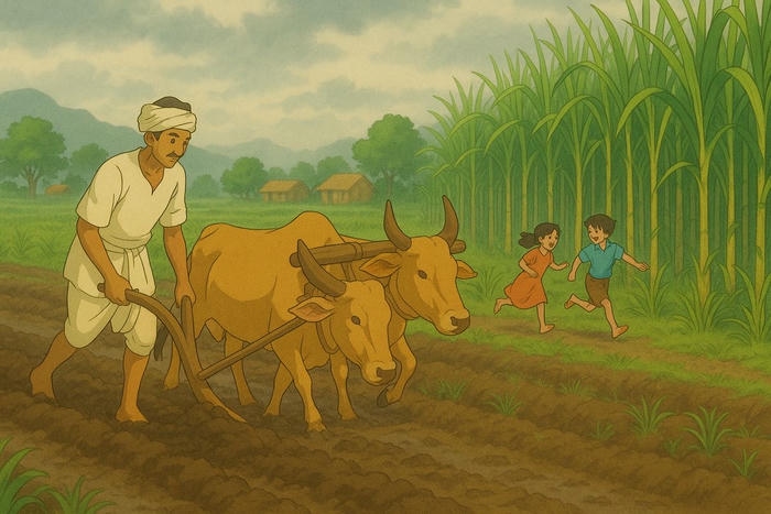 vẽ tranh quê hương con trâu đi cày