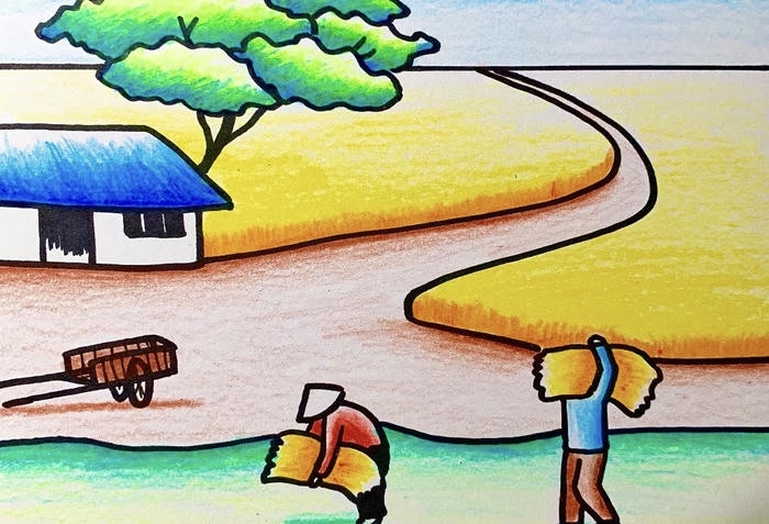 vẽ tranh quê hương của em bé