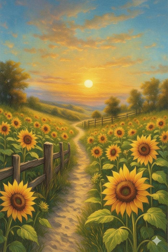 ý tưởng vẽ tranh hoa hướng dương