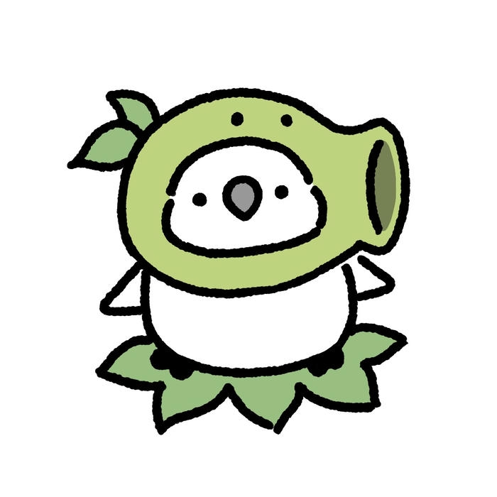 Ảnh chim chibi đội mũ nhân vật trong hoa quả nổi giận