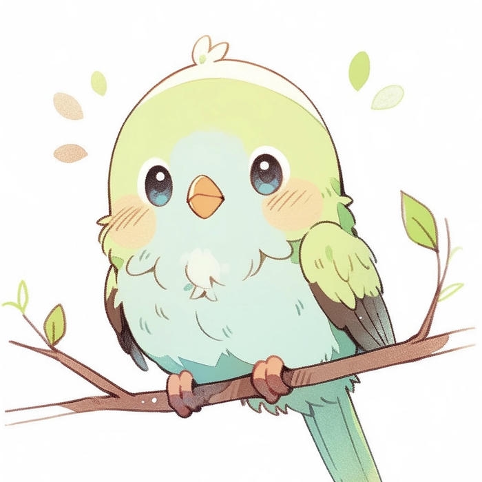 Bức hình chim chibi hình tượng chim bé nhỏ gần gũi