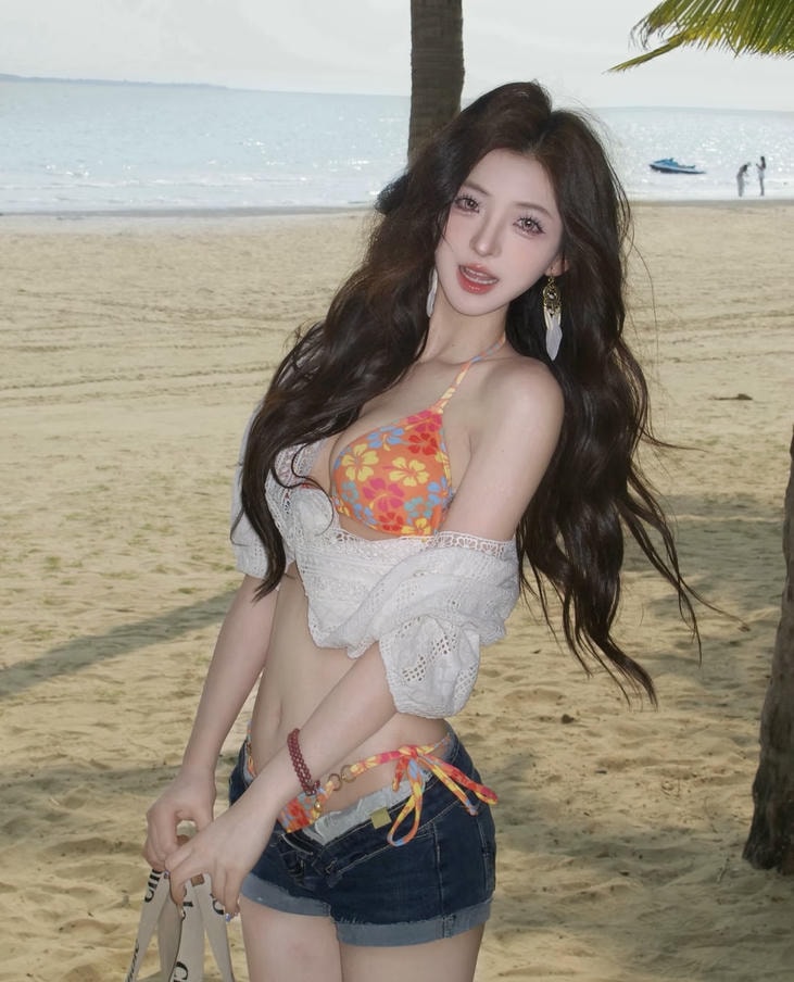 Cô gái Trung Quốc mặc bikini phong cách trẻ trung